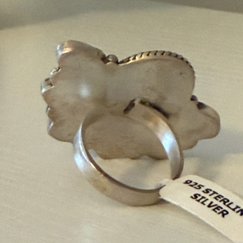 Turquoise & Sterling Silver Rodeo Ring - Picture 6 of 9